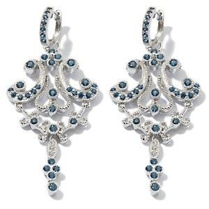 dallas prince designs sapphire and diamond sterling silver earrings