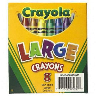 Large Big Crayola Classic Color Crayons 8 PK 2DayShip