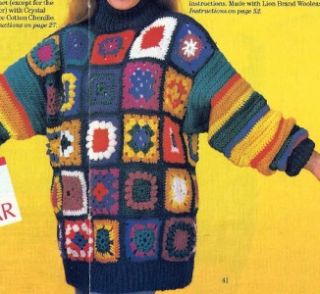 83C Crochet Patterns for Wild Granny Pullover Sweater Floppy Hat L K