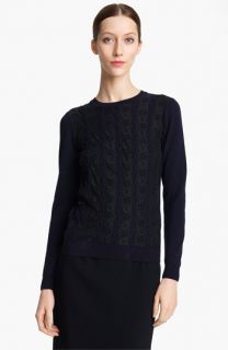 Valentino Lace Overlay Knit Sweater