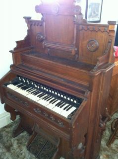 Old Daniel F Beatty Golden Tongue Pump Organ Piano Antique