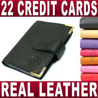 Soft Leather Credit Card Holder 22 Cards Removable Sleeves Wallet