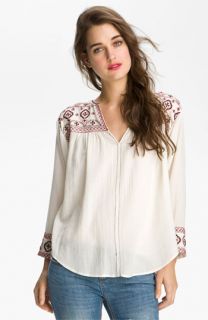 Velvet by Graham & Spencer Reeve Embroidered Peasant Top