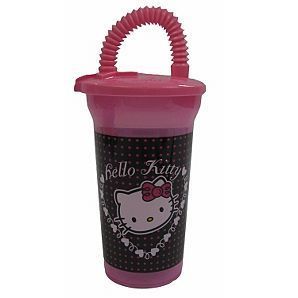Hello Kitty Plastic Tumbler Cup with Lid and Straw