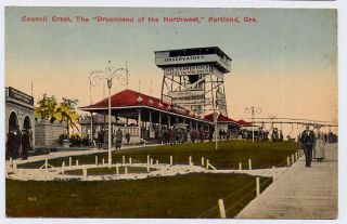 1909 Portland or Council Crest Amusement Park Postcard