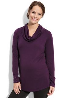 Everly Grey Maternity Cowl Neck Tunic Top
