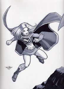 Sexy Supergirl original art by Scott Dalrymple