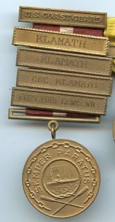  COAST GUARD GOOD CONDUCT MEDAL w/FOUR BARS   NAMED 1942 CURTIS BAY