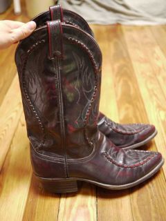 Vtg 60s Dan Post Leather Western Cowboy Boots 8 41