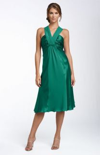Donna Ricco Chiffon & Satin Convertible Halter Dress