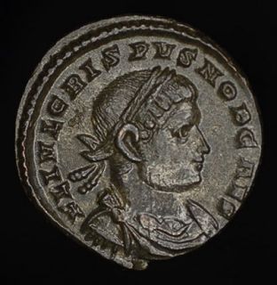 Roman Crispus Bronze AE Camp Gate as Caesar Coin London