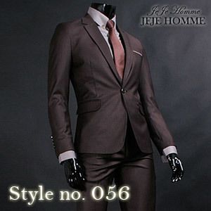 JEJE Slim Fit Dark Brown Mens Suit Tuxedo US 40R
