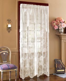 Lace Curtain Panel with Attached Valance