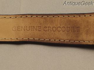 Vintage Heuer Genuine Crocodile Band Deployant Tag