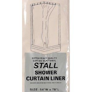 Stall Size Vinyl Shower Curtain Liner 54 Wide x 78
