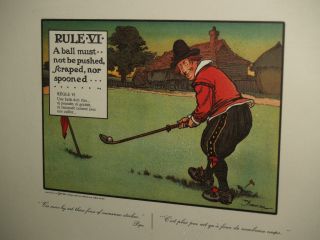 Antique print Chas Crombie Perrier LITHO Crombies rules of GOLF VI