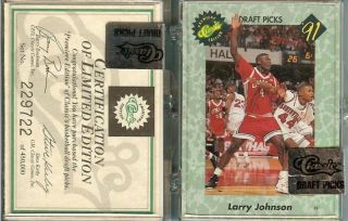 1991 Classic Draft Picks Larry Johnson Limit Edition