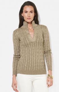Lauren Ralph Lauren Shimmer Cable Knit Sweater