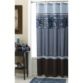 Croscill Ancora Shower Curtain New Browns Blues