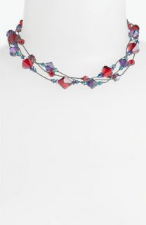 Dabby Reid Ltd. Three Strand Semiprecious & Crystal Necklace
