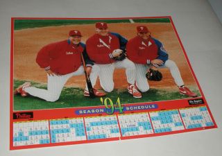  Phillies Curt Schilling Dykstra Darren Daulton Baseball Poster