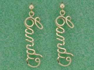 Personalized Name Earrings Gold Sterling Silver Jewelry