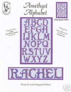 Pegasus Amethyst Alphabet Floral Alphabet Cross Stitch