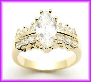 Christmas 1 6 Carat Yellow Gold Plated 14k GP CZ Ring Size 4 5 6 7 8 9