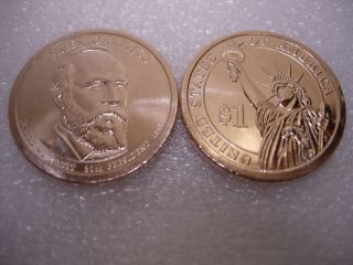 2011 P D James A Garfield Presidential Dollar Coins