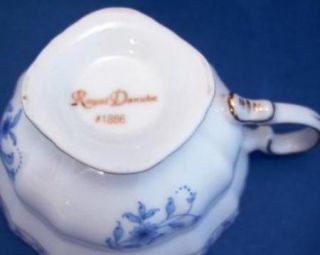 Royal Danube Blue & White Demitasse Cup & Saucer #1886 Gold Trim