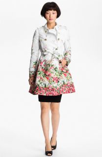RED Valentino Belted Print Faille Trench Coat