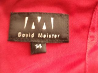 David Meister Stunning Burgundy Shimmer Knit Long Gown Halter Dress 14
