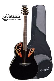 ovation celebrity deluxe cc48 acoustic electric guitar black w case