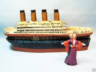Titanic Cruise SHIP with Dancers Trinket Box Nautical