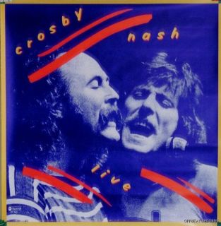 David Crosby Graham Nash Live Original 77 ABC Album Promo Poster