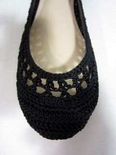 Nine West Womens Darlene Black Crochet Flats 7 5 $79