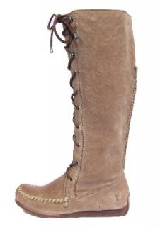 New Frye Alex Lace Up Mocassin Leather Boots Brown or Gray Tall Mid