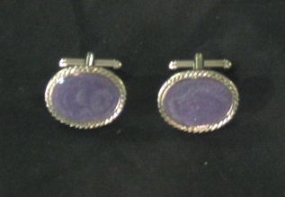  purple cufflinks with silver trim this set comes with 2 cufflinks
