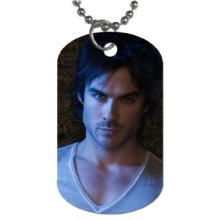 The Vampire Diaries Damon Dog Tag Keychain Necklace