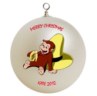 Personalized Curious George Christmas Ornament Add Name