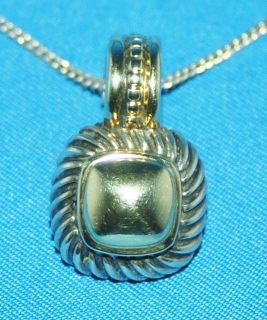 DAVID YURMAN AUTHENTIC STERLING SILVER AND 14KY GOLD PENDANT ENHANCER