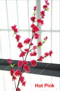 Artificial Cherry Plum Spring Peach Blossom Spray Branch Silk Flower