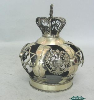 Russian 84 Silver Miniature Torah Crown Moscow CA 1850