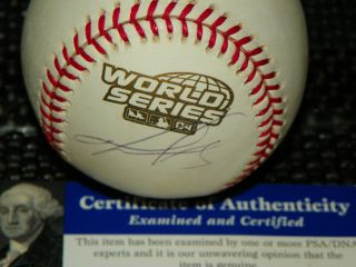 David Ortiz Signed 2004 World Series Baseball PSA DNA Authenticated