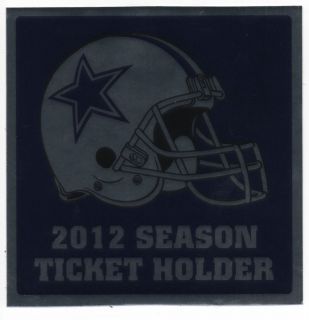 Dallas Cowboys 2012 Season Ticket Holder Bumper Sticker Decal