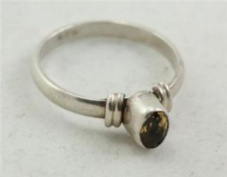 Vintage Custom Sterling Silver Jewelry Ring Citrine Size 6 1.8G