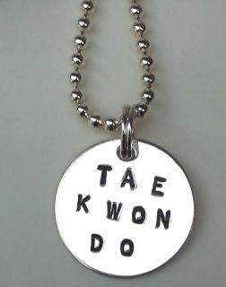 Sterling Silver Personalized Tae Kwon do Charm Necklace