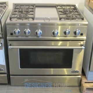 36 Professional Gas Range with 4 Sealed Dual Flow Burners, 5.3 cu. ft