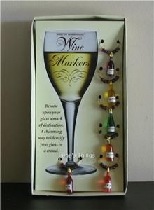 wine glass charms markers set of 6