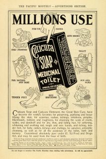1907 Ad Cuticura Medicinal Toilet Skin Soap Box Pricing   ORIGINAL
